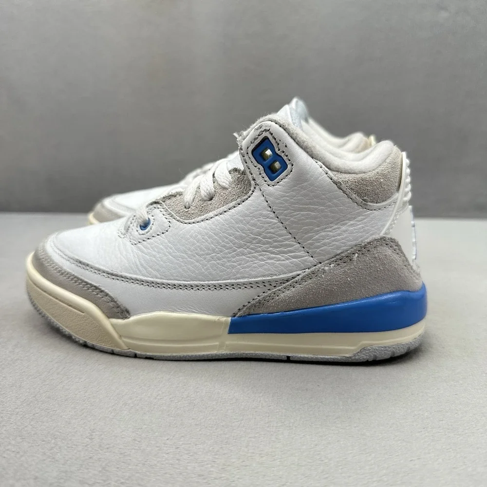 Nike Air Jordan 3 Retro (PS) Size 12C Shoes Lucky Shorts White / Blue Toddler